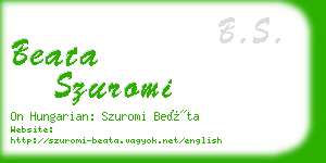 beata szuromi business card